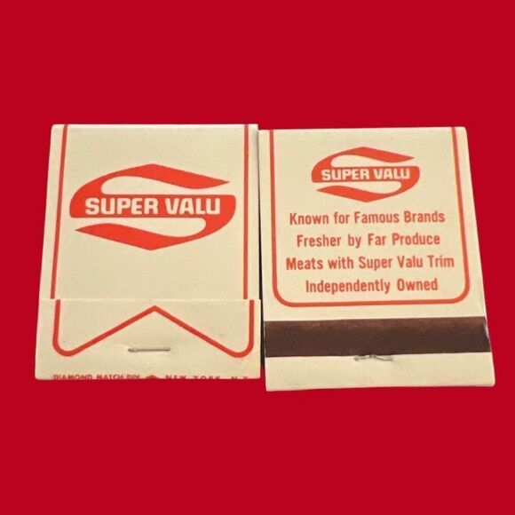 2 Vintage Super Value Georcery Store Matchbooks Unstruck “Famous Brands” - Picture 1 of 2